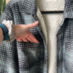 PacSun Men’s Plaid Sherpa Lined Flannel Jacket Large | Warm Cozy Button Front Photo 2