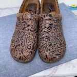 BOC Born Concept Peggy Brown Embossed Leather Clogs 9.5 Tooled Slip On Mule Photo 1