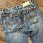 Miss Vigoss Bootcut Jeans Mid Rise Distressed Stretch Y2K Style Embroidered Blue Size 27 Photo 5
