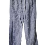 Athleta  Blue Linen Drawstring pull on Pants size 12 Photo 0