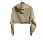 Refuge Cropped Hoodie Women's Size M Full Zip Hooded Jacket Beige Graphic Casual Photo 6