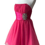 Formal Strapless Mini Dress Small Cocktail Dress Retro 50s Holiday Party Pink Photo 0