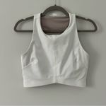 Lululemon White V Waist Cropped Tennis Tank Top B/C Cup Medium Support 8 Photo 2