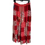 Vintage Y2K Patchwork Floral Midi Skirt Free Size Boho Feminine Hippie Artsy Red Photo 1