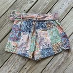 Rachel Zoe Women's 100% Linen Colorful Belted Shorts Size S Photo 1