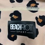Beach Riot  Leah Top Gold Glitter Leopard Print Sports Bra Pink Black Small Photo 2