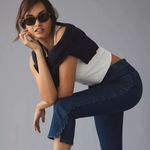 Maeve by Anthropologie Denim High Rise Petal Pusher Jeans Ruffle Detail Size 31 Photo 4