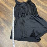Victoria's Secret Victoria’s Secret Black Satin Romper Adjustable Back Tie Womens Small Teddy Pj Photo 1