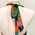 NWOT Bellatrix Tropical Floral Semi Sheer High Low Maxi Halter Dress Small S Photo 9