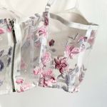 Say What? Romantic Bustier Mesh Peek-A-Boo Crop Style Top Bra Floral Embroidery Cottage M Photo 11