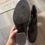 Isola  Dark Brown Ankle Booties with Gold Buckle Leather Boots Photo 9