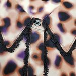 Zac and Rachel  Animal Print Blouse Lace Trim Collared Button Up Shirt Top XL Photo 6