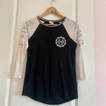 PINK - Victoria's Secret  Silver Sequin Baseball Tee Shirt Top Size Extra Small Photo 4