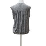 Old Navy Navy Blue & White Striped Sleeveless Button Down Women’s Shirt Small Photo 2