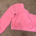 Pink One Shoulder Sweatshirt Photo 1