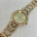 Ny & co women gold tone watch iced dial rhinestones 36mm up to 7.5” running Photo 1