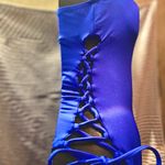 Shade & Shore NWT Women's Royal Blue Lace-Up Sides One Piece Swimsuit Size:Small Photo 3