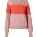 ALLSAINTS NEW All Saints Lou Uno Jumper Stripe Colorblock Crewneck Fuzzy Sweater Large Photo 3