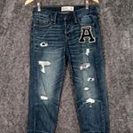 Abercrombie & Fitch boyfriend straight jeans cropped varsity women's 2R Photo 0