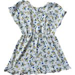 Umgee  Blueberry & Lemon Print Ruffled Hem Tie Waist Mini Dress Size‎ Large Photo 2