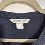 Coldwater Creek  Embroidered Cotton Linen Dress Sz M‎ Pockets Photo 4