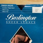 Vintage Burlington Sheer Legacy Medium Black N53 Thigh Highs Photo 2