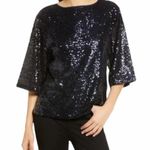 Chelsea28 NWT Black Sequin Crewneck Top XS Photo 1