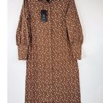 NWT Veiled Womens Dress Brown Maxi Floral Ditsy Button Down Shirtdress Boho XS Photo 6