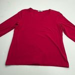 Kettlewell Womens Pink Red Popover Top Large LL 3/4 Sleeve V Photo 0