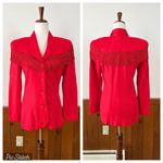 Fabulous Vintage 1980s D’Knits Fringed Blazer! Size M Photo 1