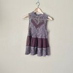 Free People 'Lady Bird' Mixed Lace Tank Photo 2