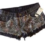 On Twelfth -Black Jean Shorts w/lace-NWT-Sz 7 Photo 0