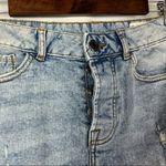 ASOS  Denim CO Blue Distressed Knee Length Button Fly Slim Fit Denim Shorts 4 Photo 2