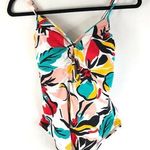 Beach Betty by Miracle Brands One Piece Swimsuit Floral Colorful White M Size M Photo 0