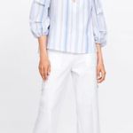 ZARA  blue and white striped shirt Photo 2