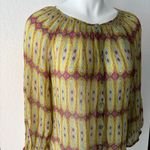 Sundance silk geometric sheer blouse Photo 1