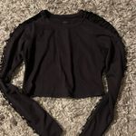 Alo Yoga ALO Black High Line Long Sleeve Lace Crop Top size small Photo 1