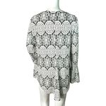 Joseph Ribkoff Shirt Womens 14 Black White Baroque Floral Artsy Cottagecore Photo 2