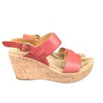 Kork-Ease  Austin Wedge Sandals Red Leather‎ Heel Slingback Women's 10 Comfort Photo 1