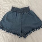 Francesca's  Blue Rain Shorts Flowy Photo 0