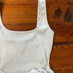 Lena Beige Brushed Ribbed Midi Dress with Waist Tie – Chic Tank Bodycon Size S Photo 8