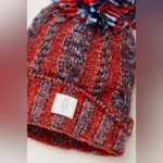 Free People Pom Party Reflective Beanie NWOT Red Photo 1