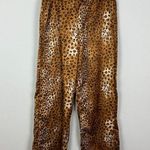 CHAPS Pajama Set Womens Large Leopard Embroidered Pocket 2 Piece PJs Shirt Pants Photo 4