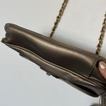 Vintage Via Piaggi Metallic Gold Crossbody Bag Structured Shoulder Purse Photo 3