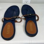 Ralph Lauren Lauren  Kalana Blue & Gold Thong Sandals Size 10 B Photo 4