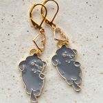 Handmade Kawaii cute cat heart dangle earrings✨ Photo 3
