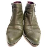 Max Mara Green Pebbled Leather Heeled Booties Size 38/ US 8 Photo 1