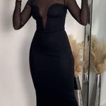 ZARA Black Sexy Bodycon Mesh Maxi Dress Photo 5