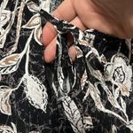 Angels Forever Young medium pullover hi low blouse black white floral tie front Photo 3