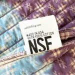 NSF Cropped Quilted Jacket Ombre Bleach Dyed Purple 100% Cotton Size Small Photo 7